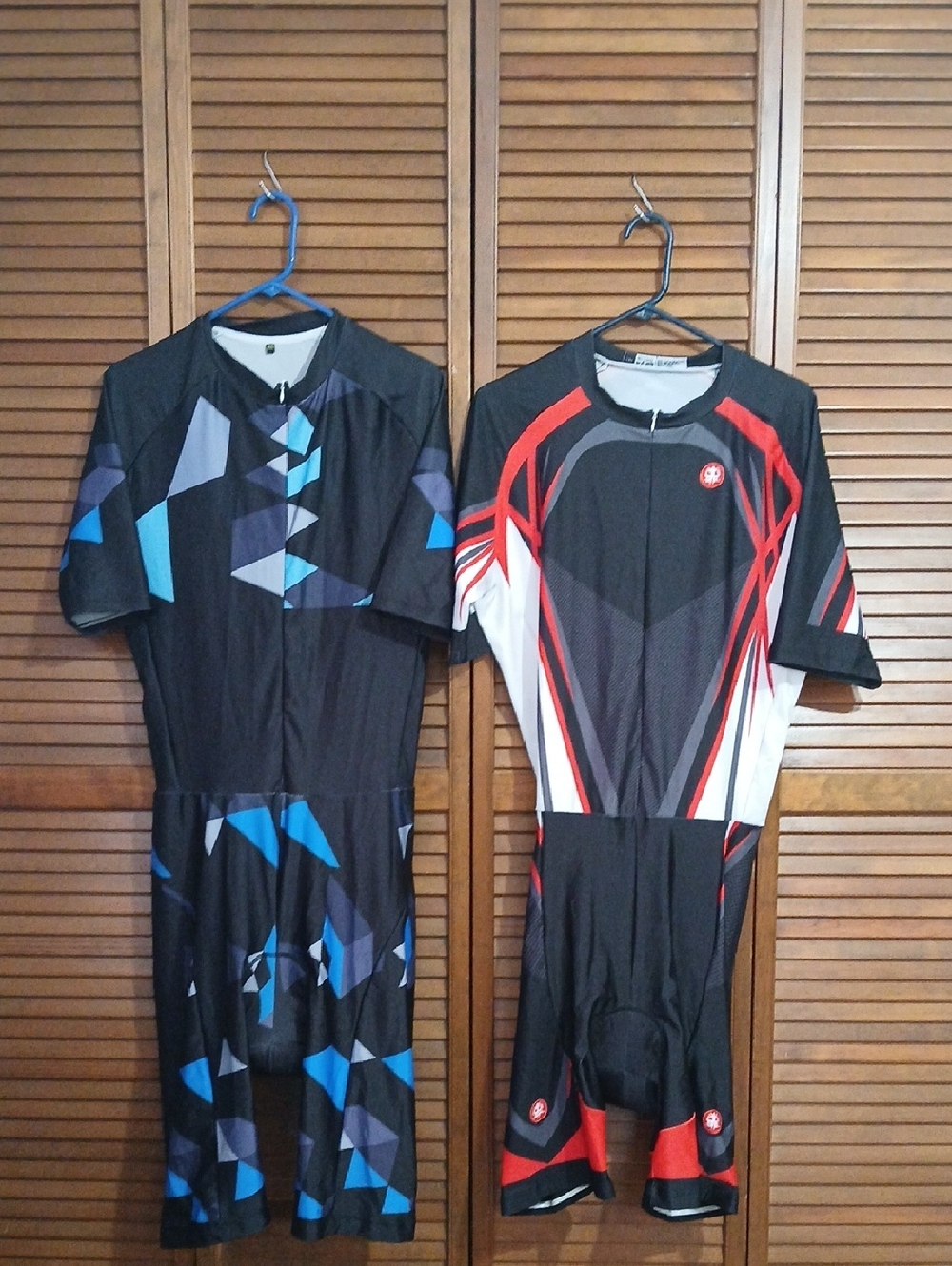 Men's Black & Blue Geometric Cycling Suit